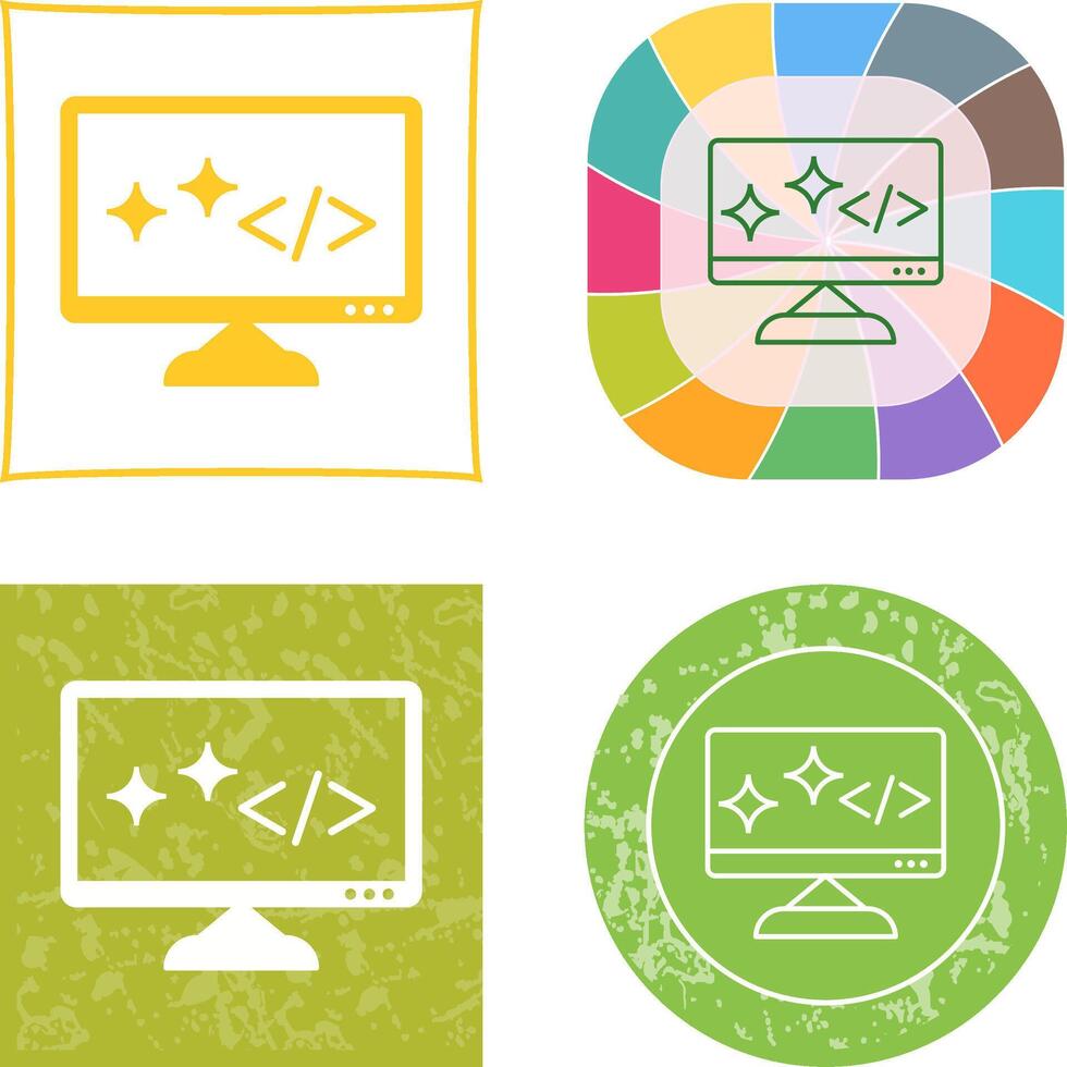 Unique Clean Code Icon Design vector