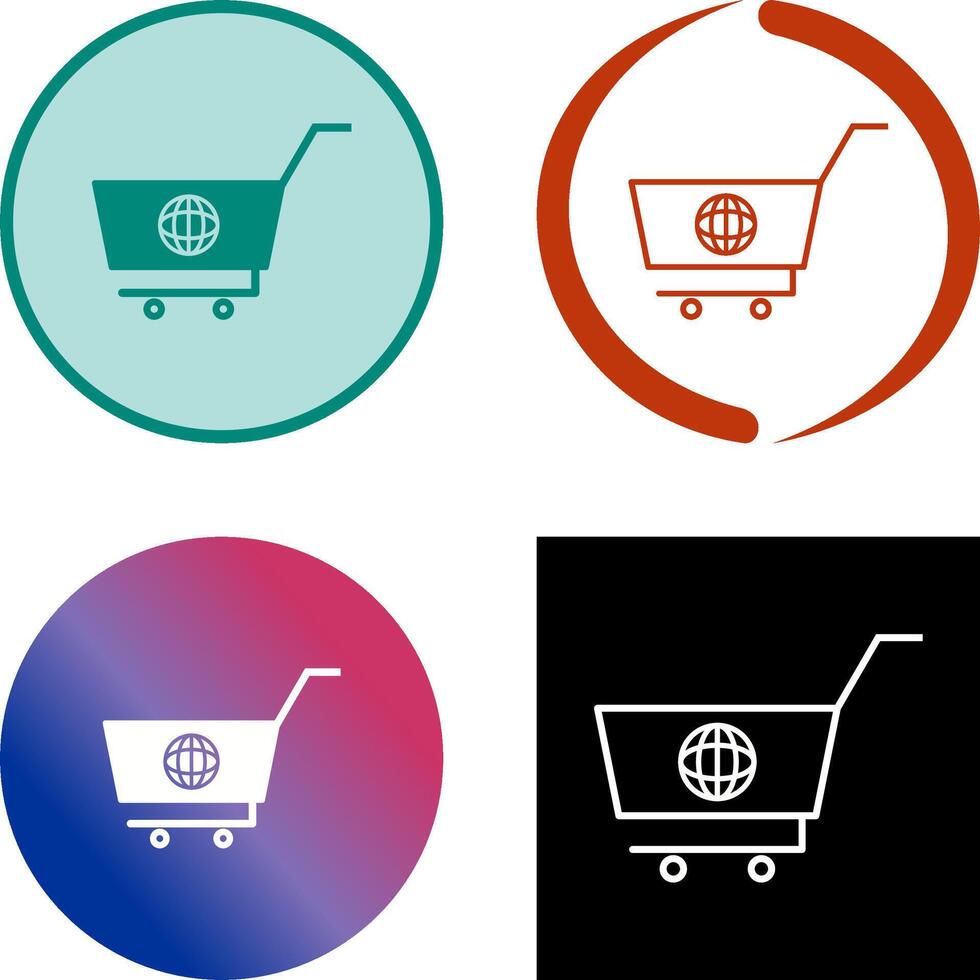 Unique Global Shopping Icon vector