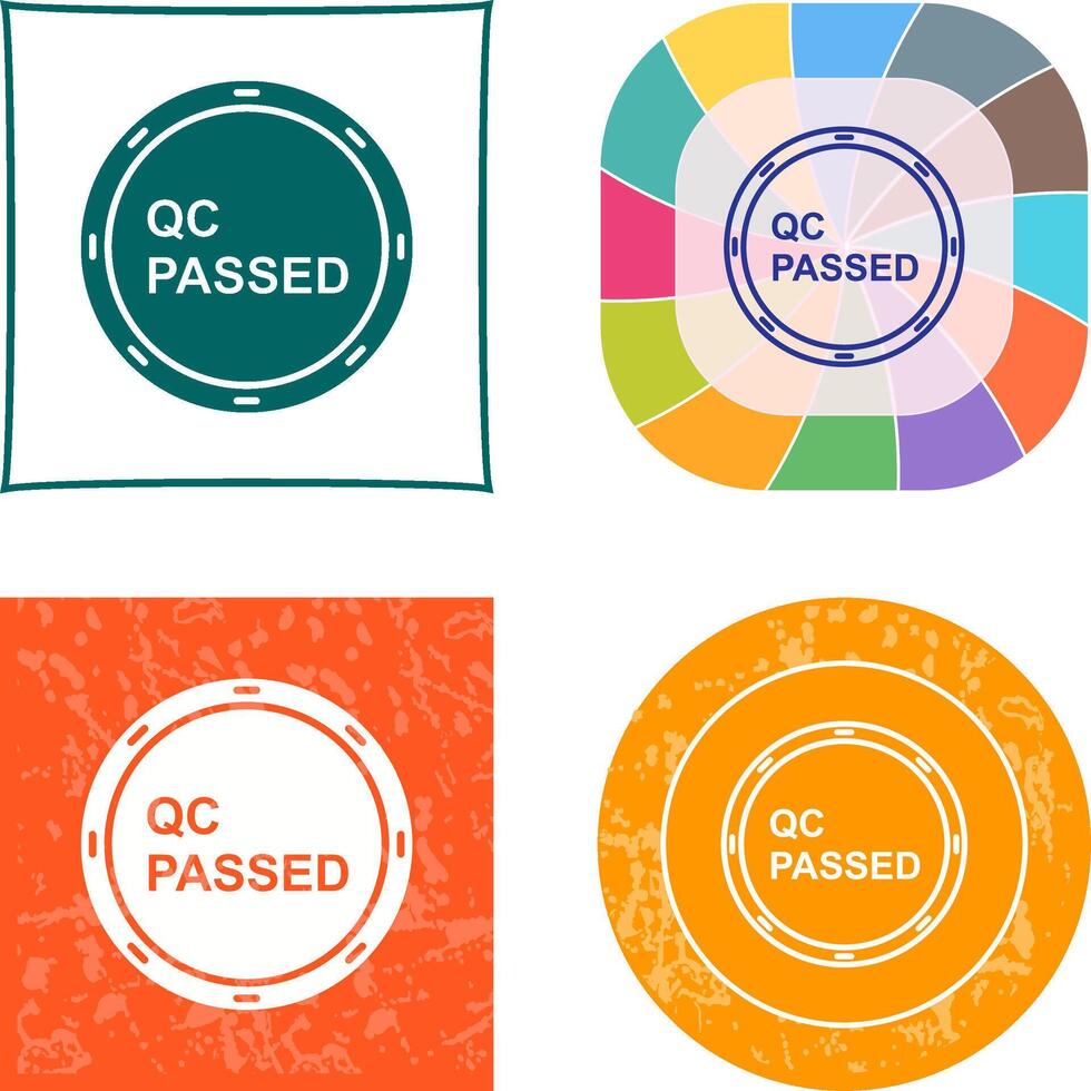 Unique QC Passed Icon Design vector