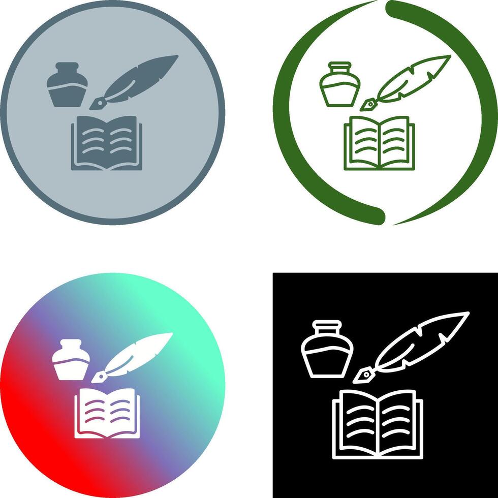 Unique Quill and Book Icon vector