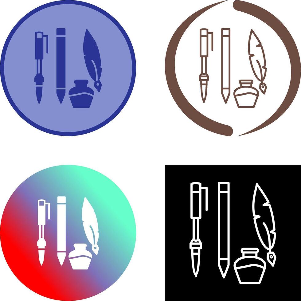 Unique Writing Equipment Icon vector