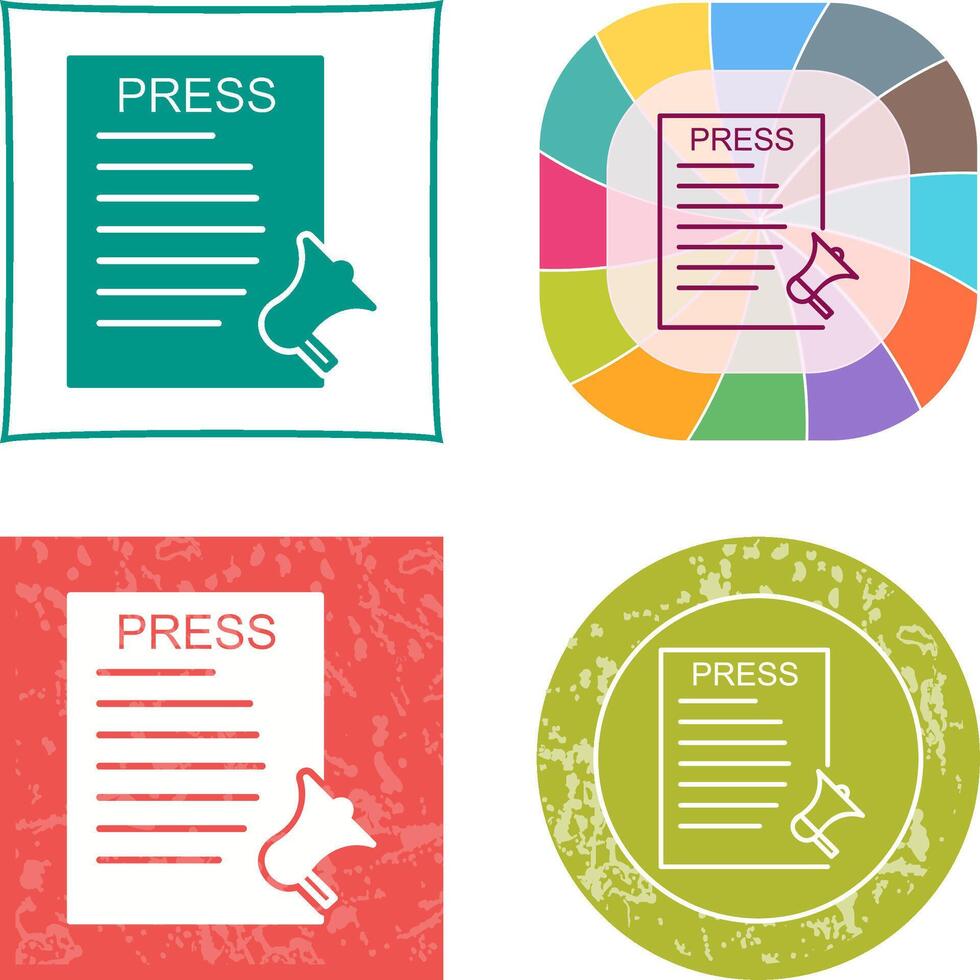 Unique Press Releases Icon Design vector