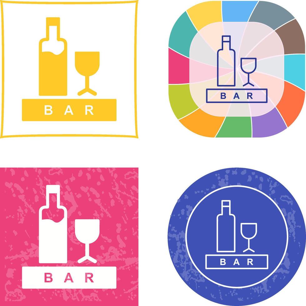 Unique Bar Sign Icon vector