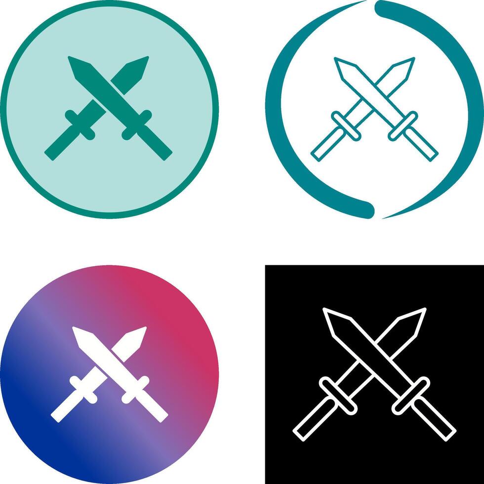 Unique Two Swords Icon Design vector