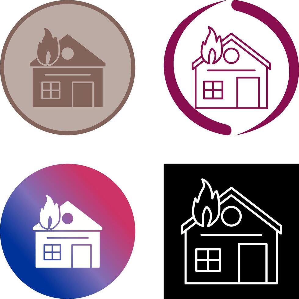 Unique House on Fire Icon Design vector