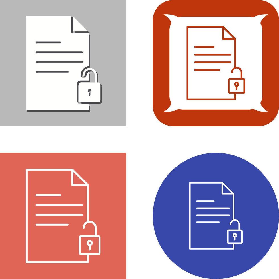Unlock Documents Icon Design vector