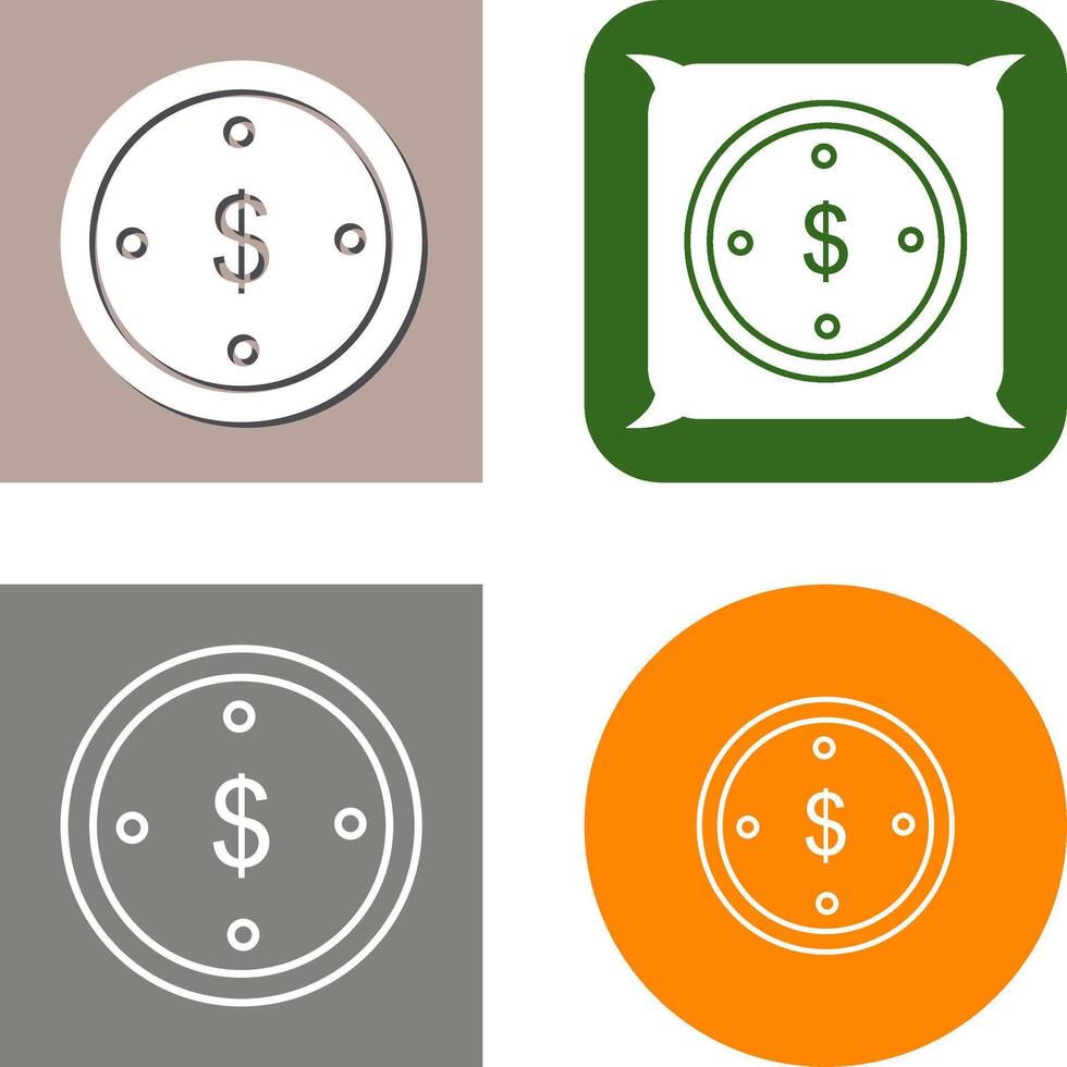 Dollar Coin Icon Design vector