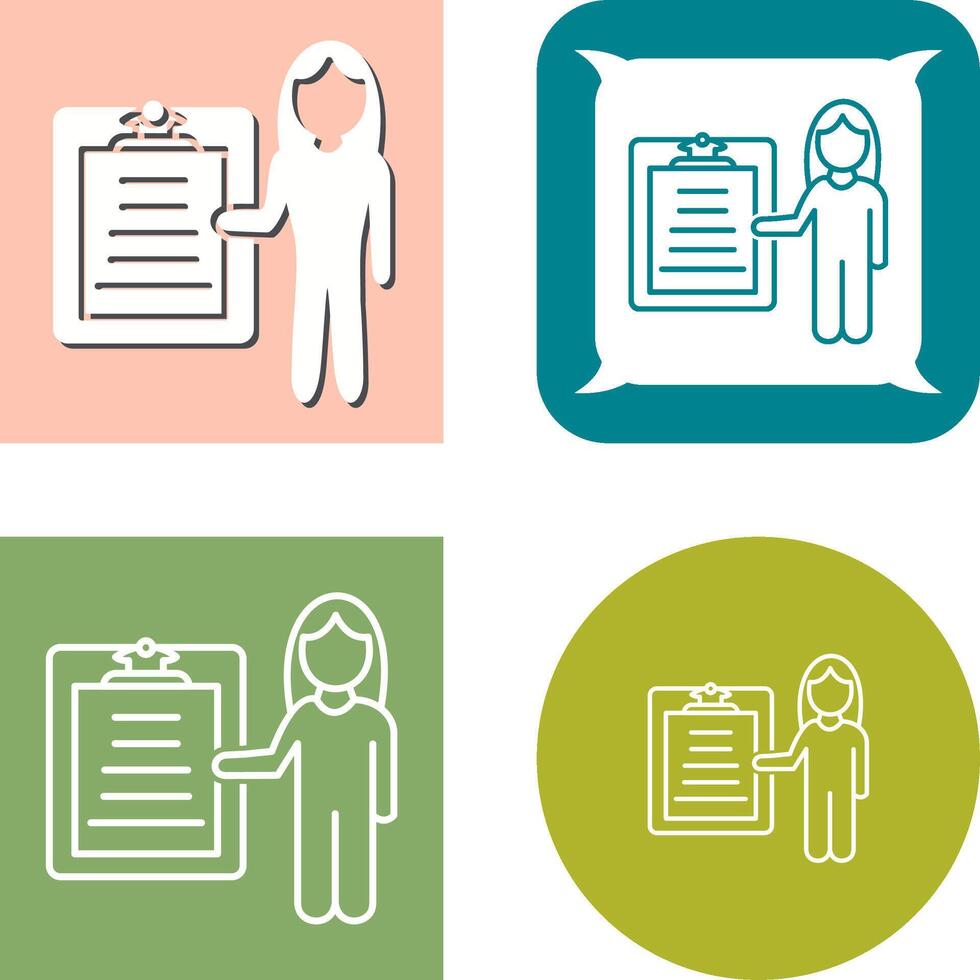 Unique Female Presenter Icon Design vector
