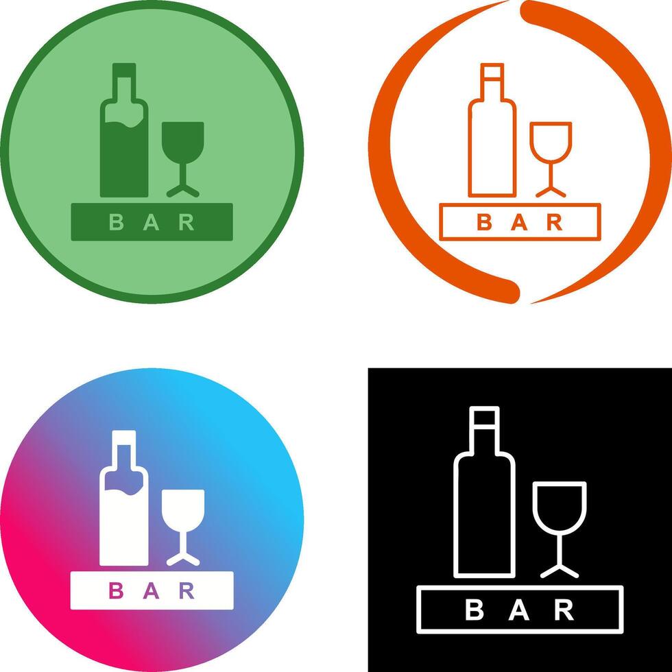 Unique Bar Sign Icon Design vector