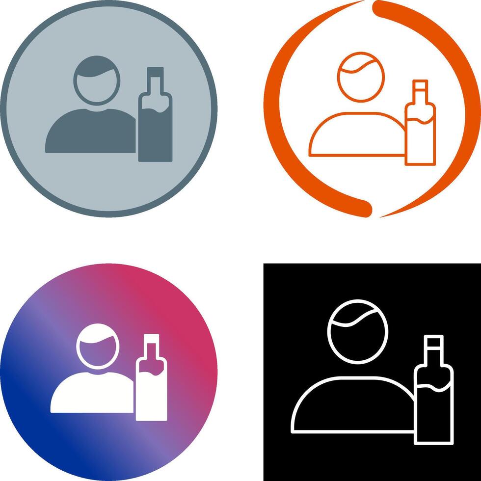 Unique Man And Drink Icon Design vector