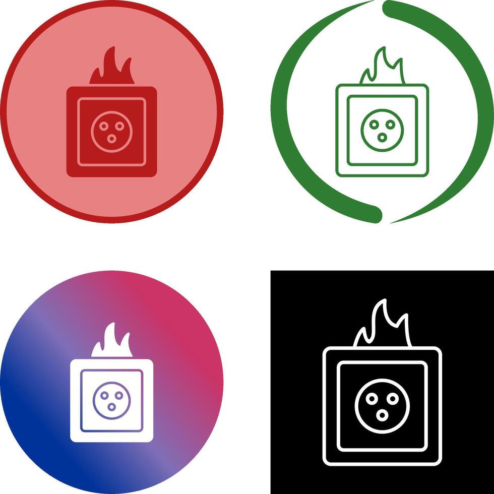 Unique Fire in Socket Icon Design vector