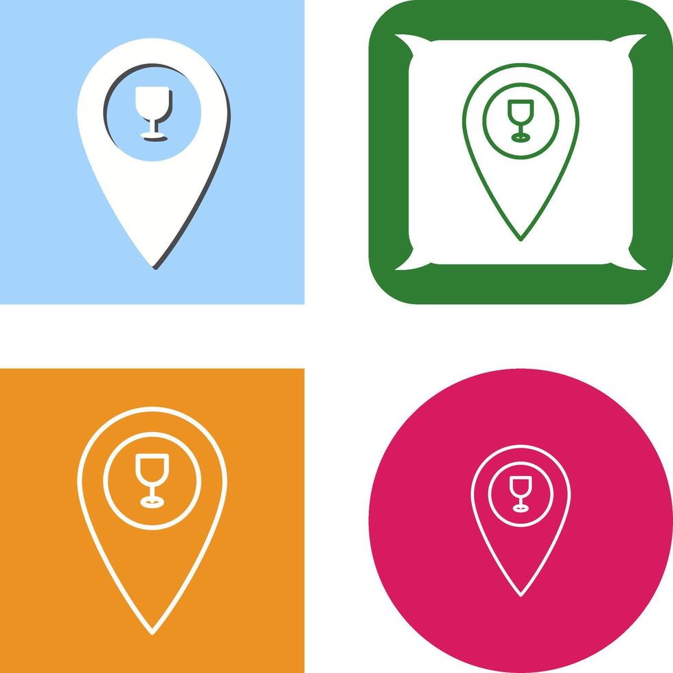 Unique Bar Location Icon Design vector