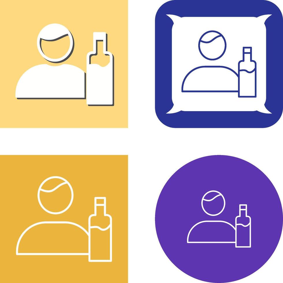 Unique Man And Drink Icon Design vector