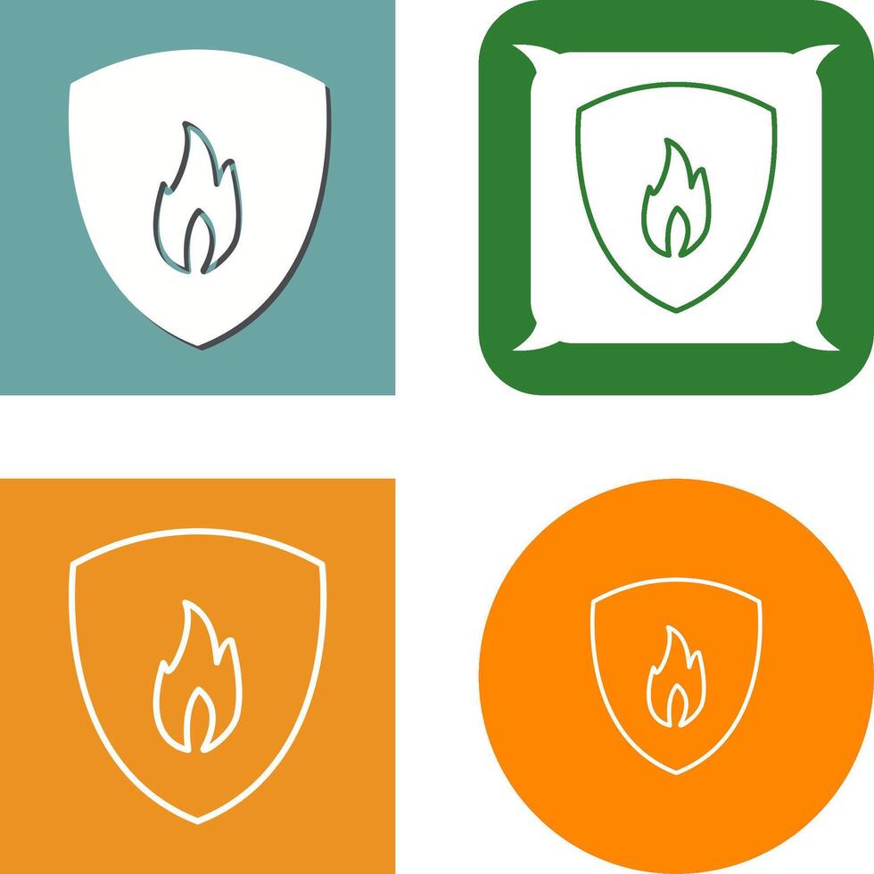 Unique Fire Shield Icon Design vector