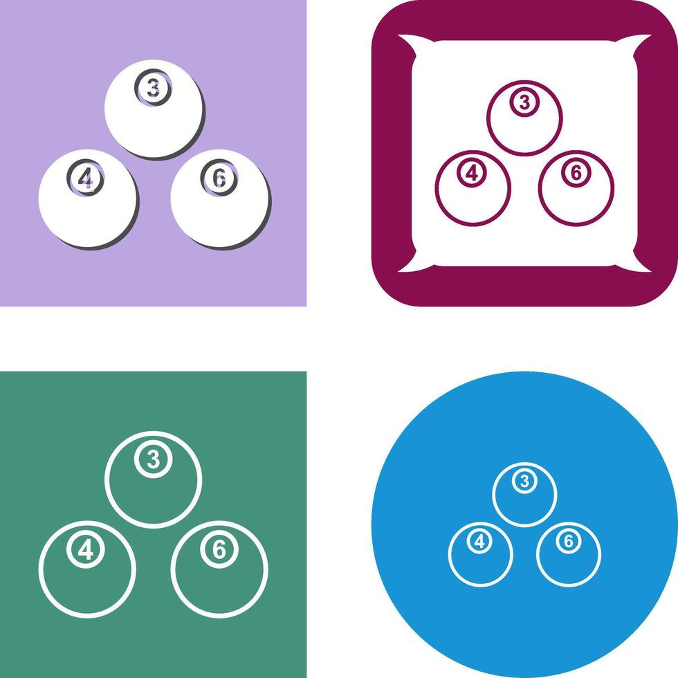 Unique Snooker Balls Icon Design vector