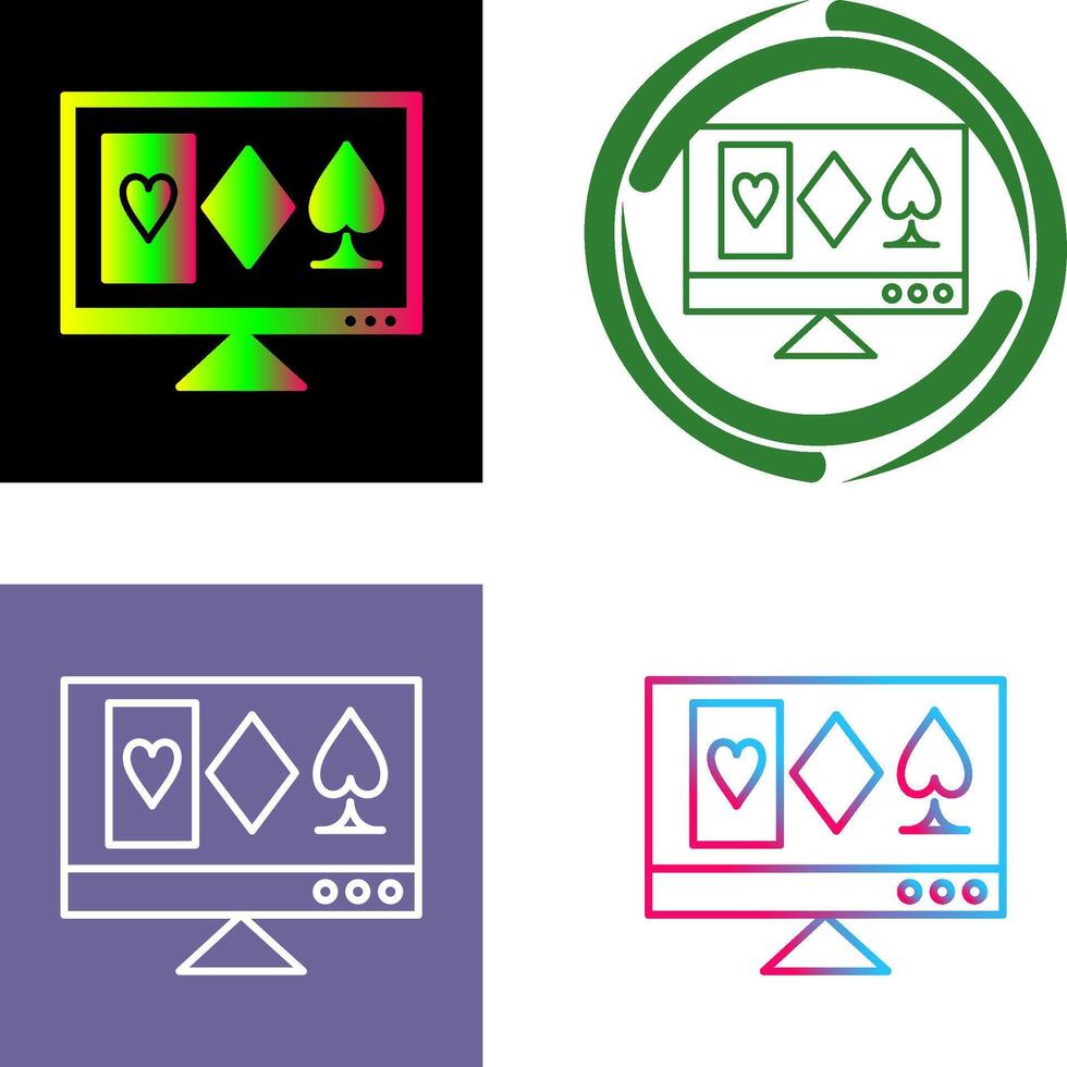 Online Gambling Icon Design vector