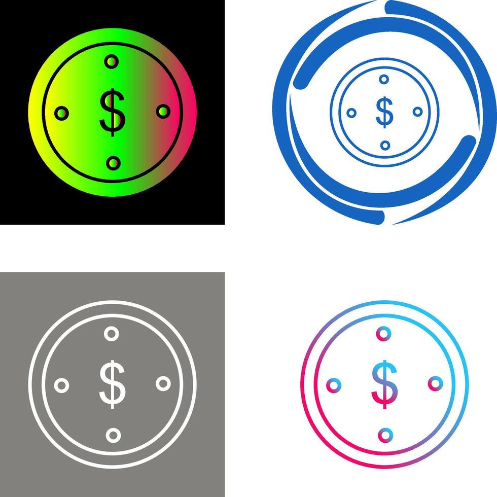 Dollar Coin Icon Design vector