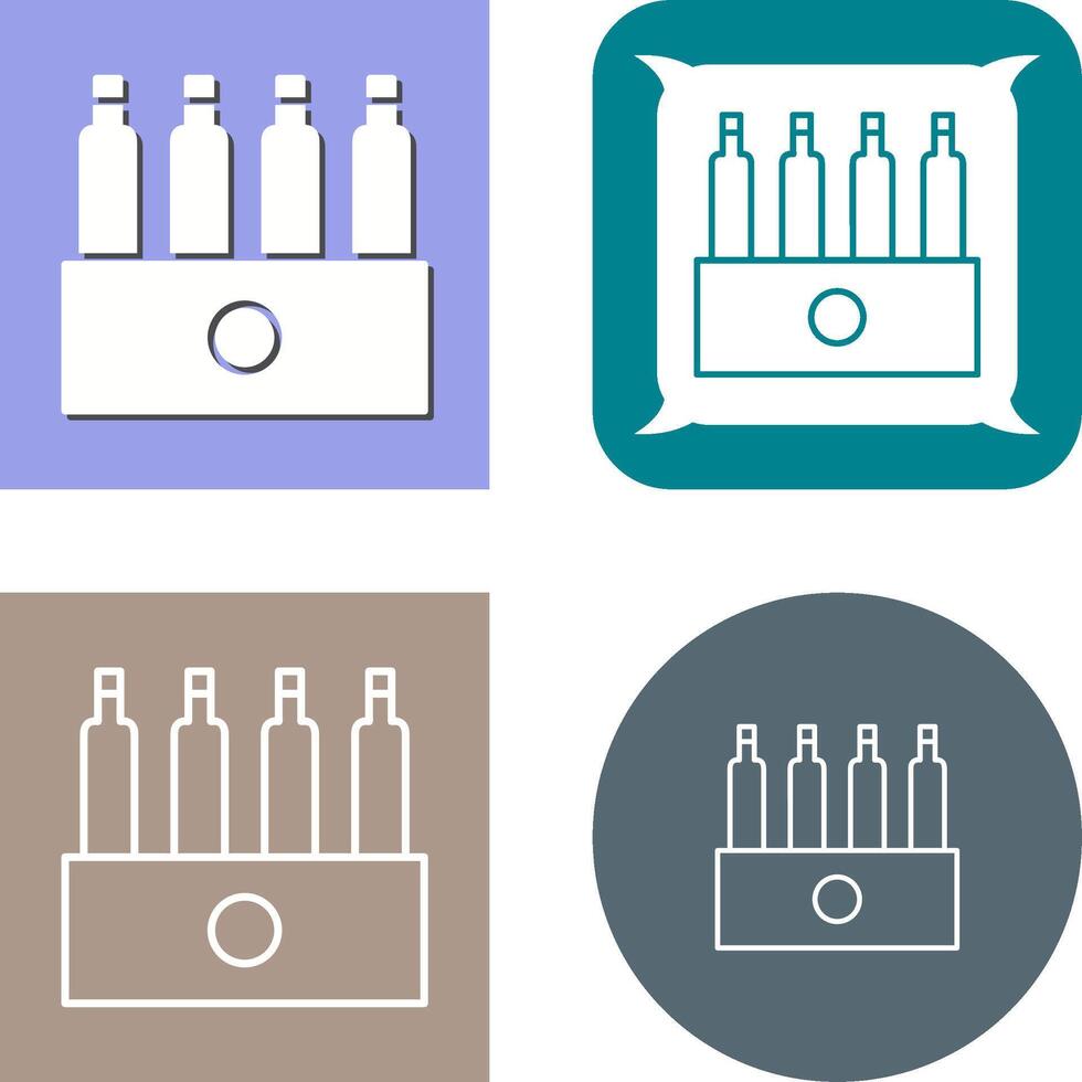 Unique Pack of Beers Icon Design vector