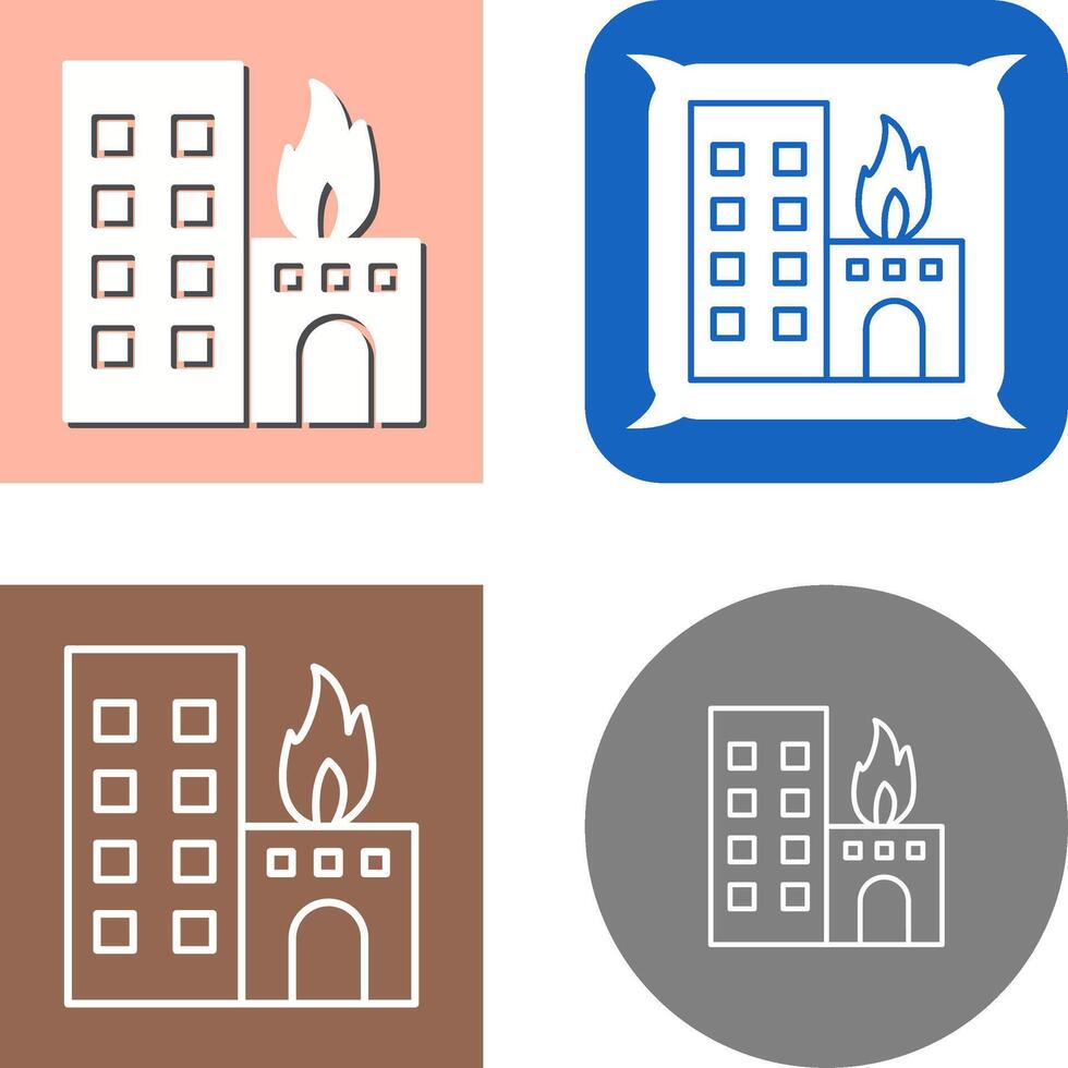 único ardiente edificio icono diseño vector