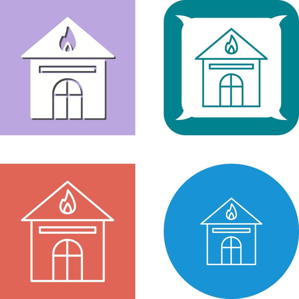Unique Fire Brigade Icon Design vector