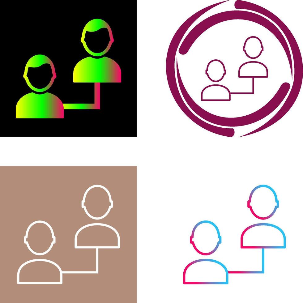 Unique Connected Profiles Icon vector
