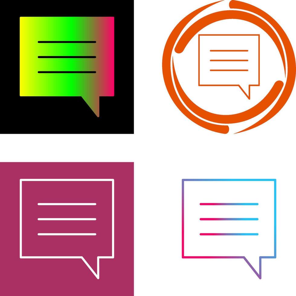 Unique Single Chat Bubble Icon vector