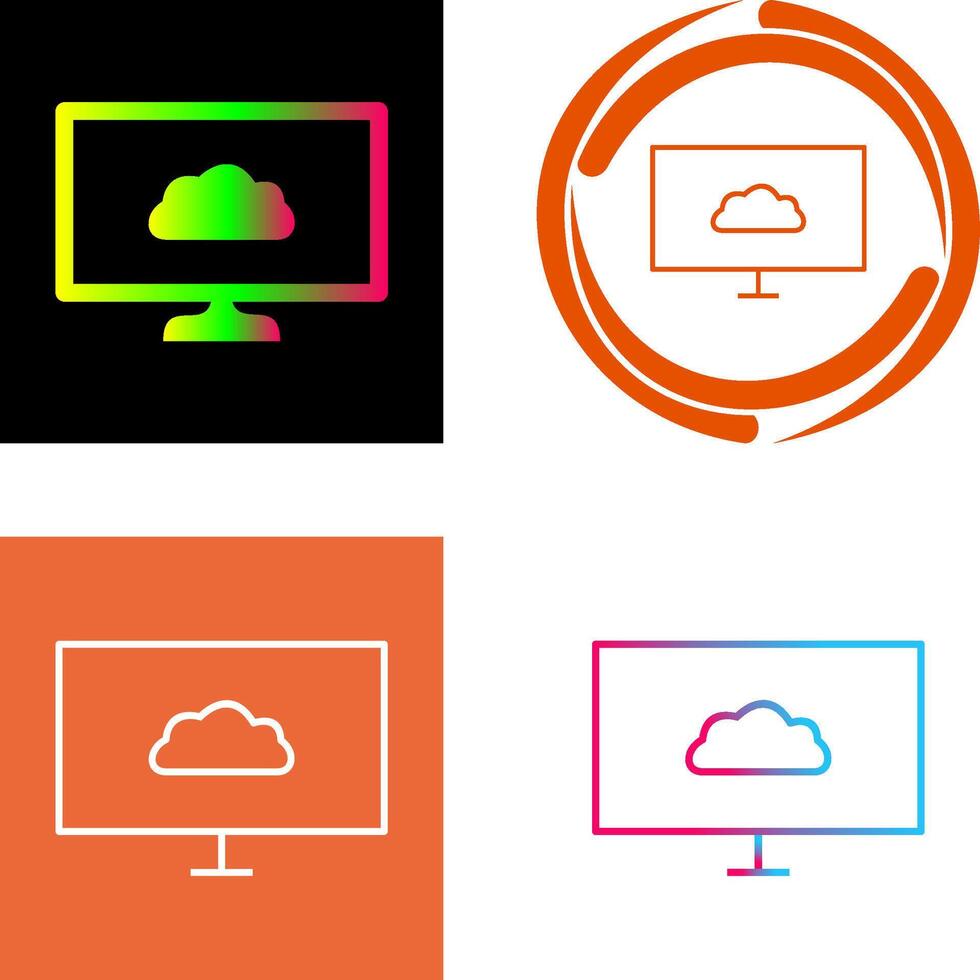 Unique Cloud System Icon vector