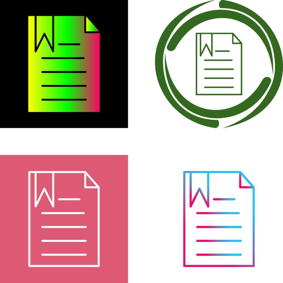 Unique Bookmarked Document Icon vector
