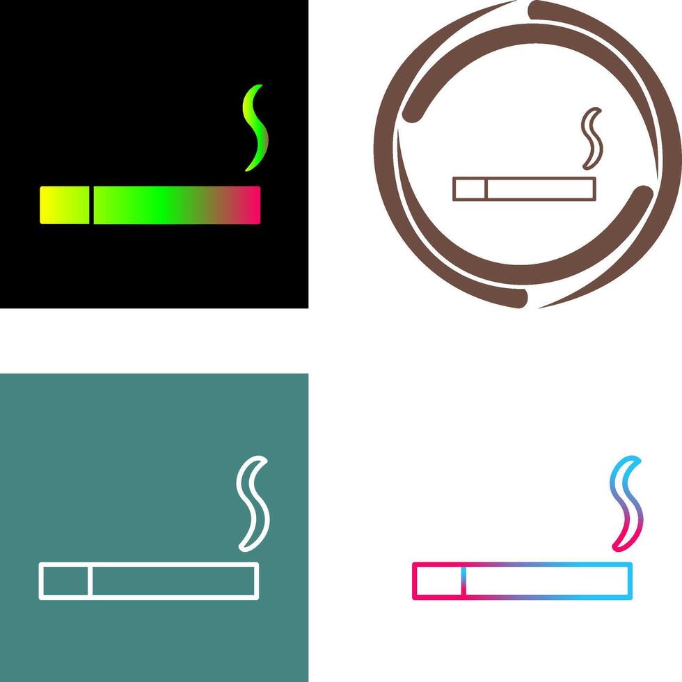 Unique Lit Cigarette Icon Design vector