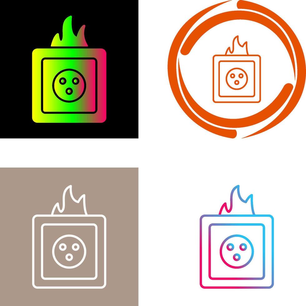 Unique Fire in Socket Icon Design vector