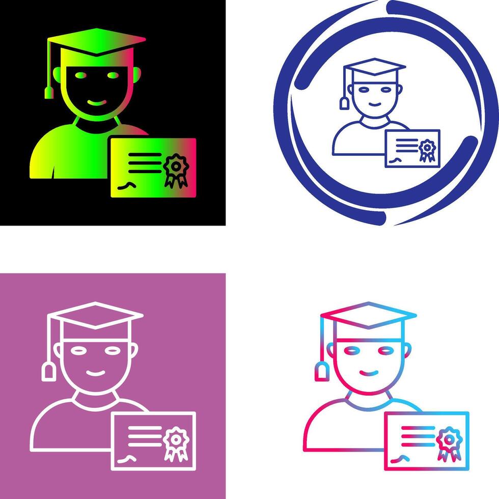 Unique Receiving Diploma Icon Design vector