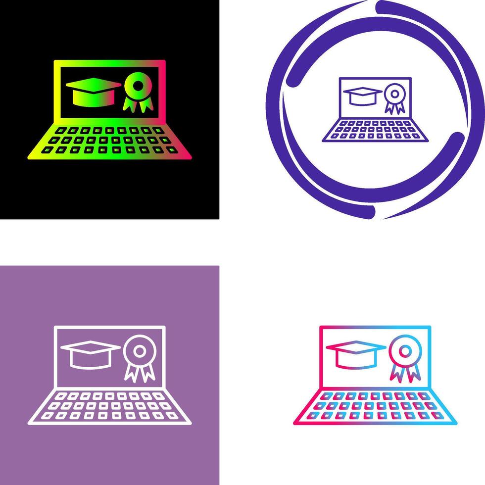 Unique Online Degree Icon Design vector