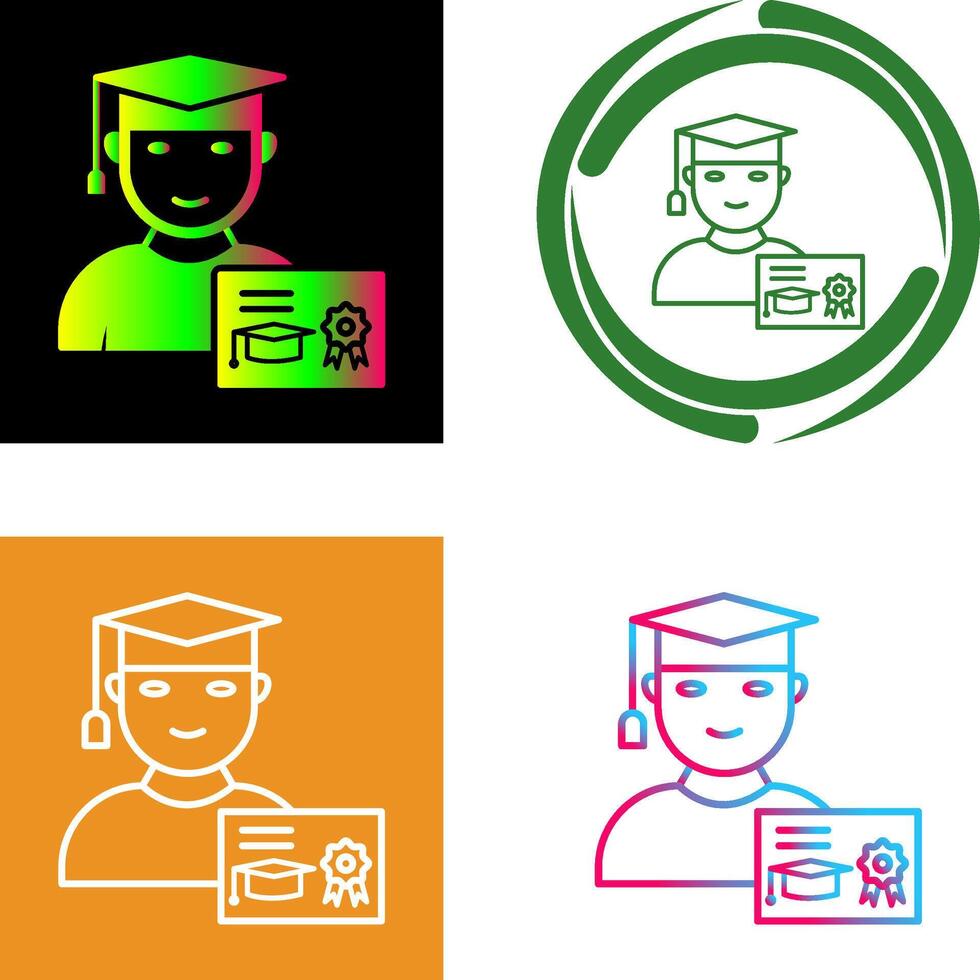 Unique Receiving Degree Icon Design vector