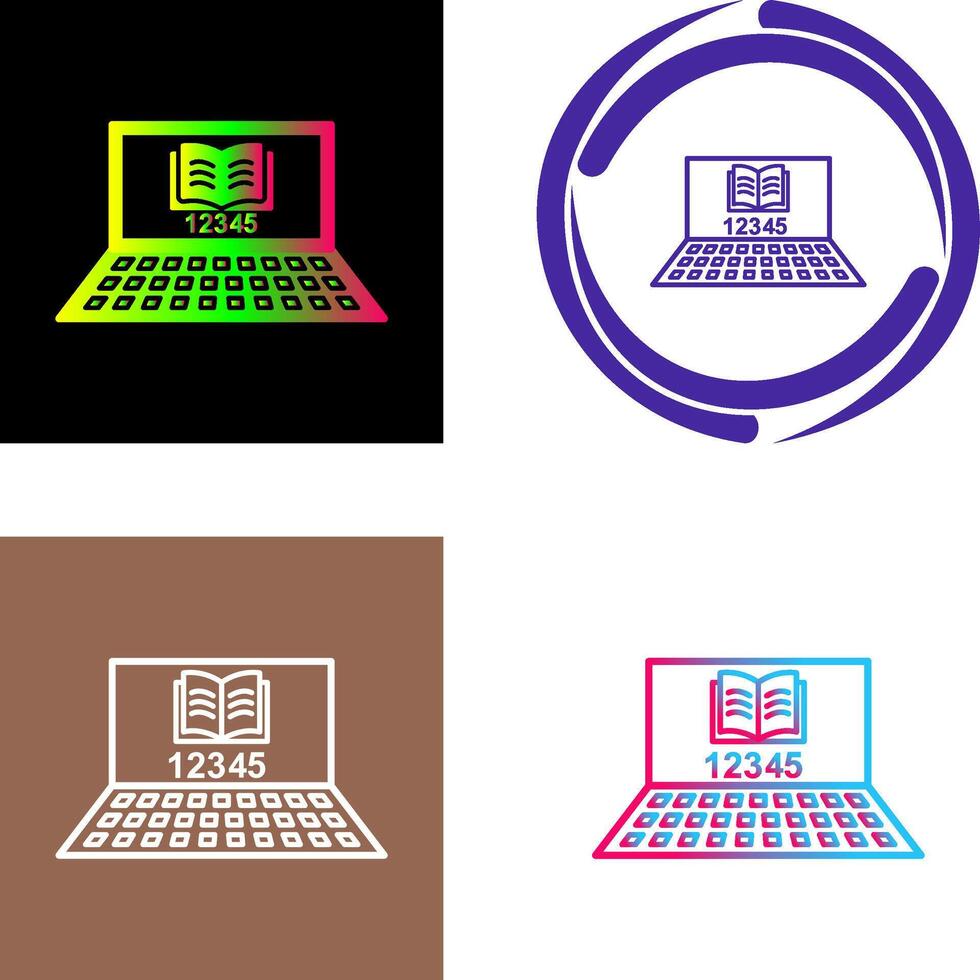 Unique Online Study Icon Design vector