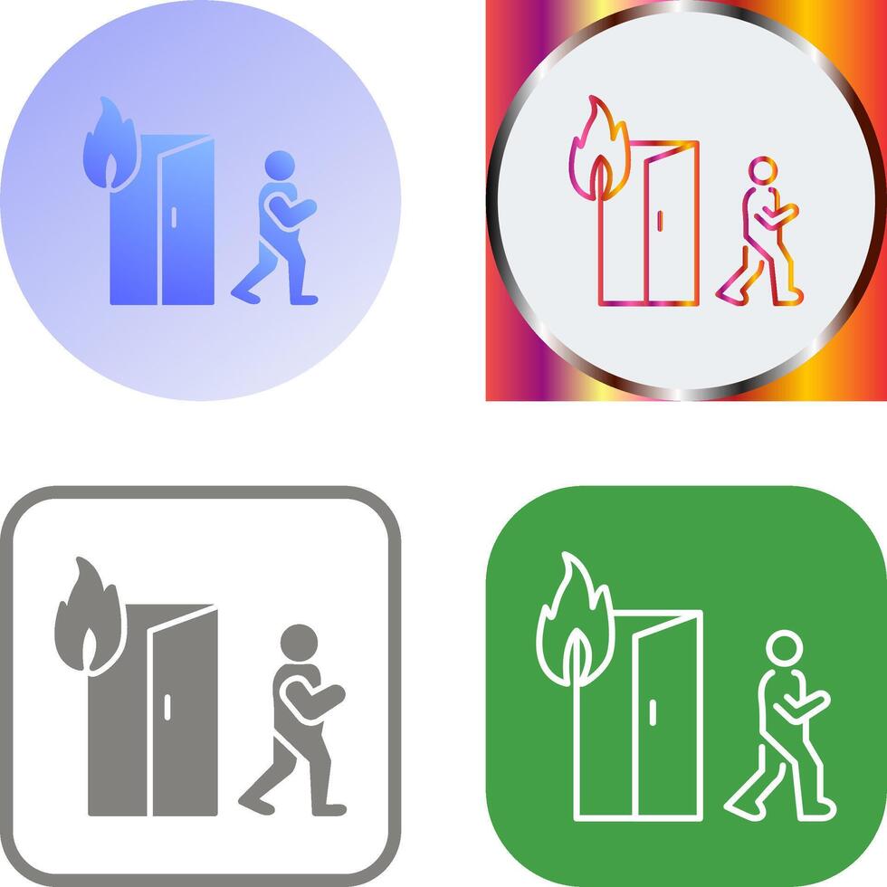 Unique Running from Fire Icon Design vector