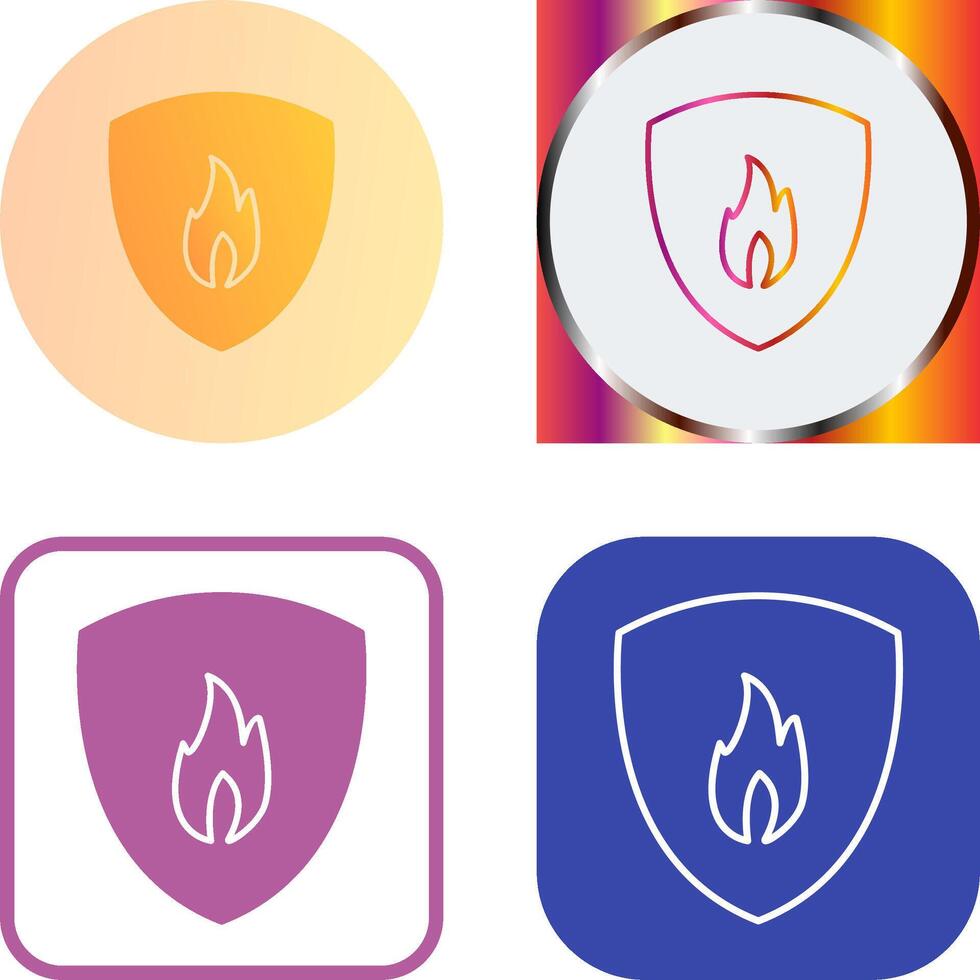 Unique Fire Shield Icon Design vector