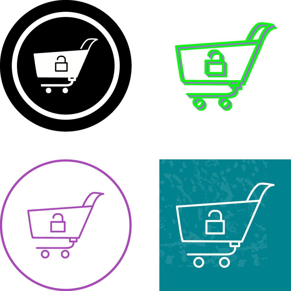 Unique Unlock Cart Icon Design vector