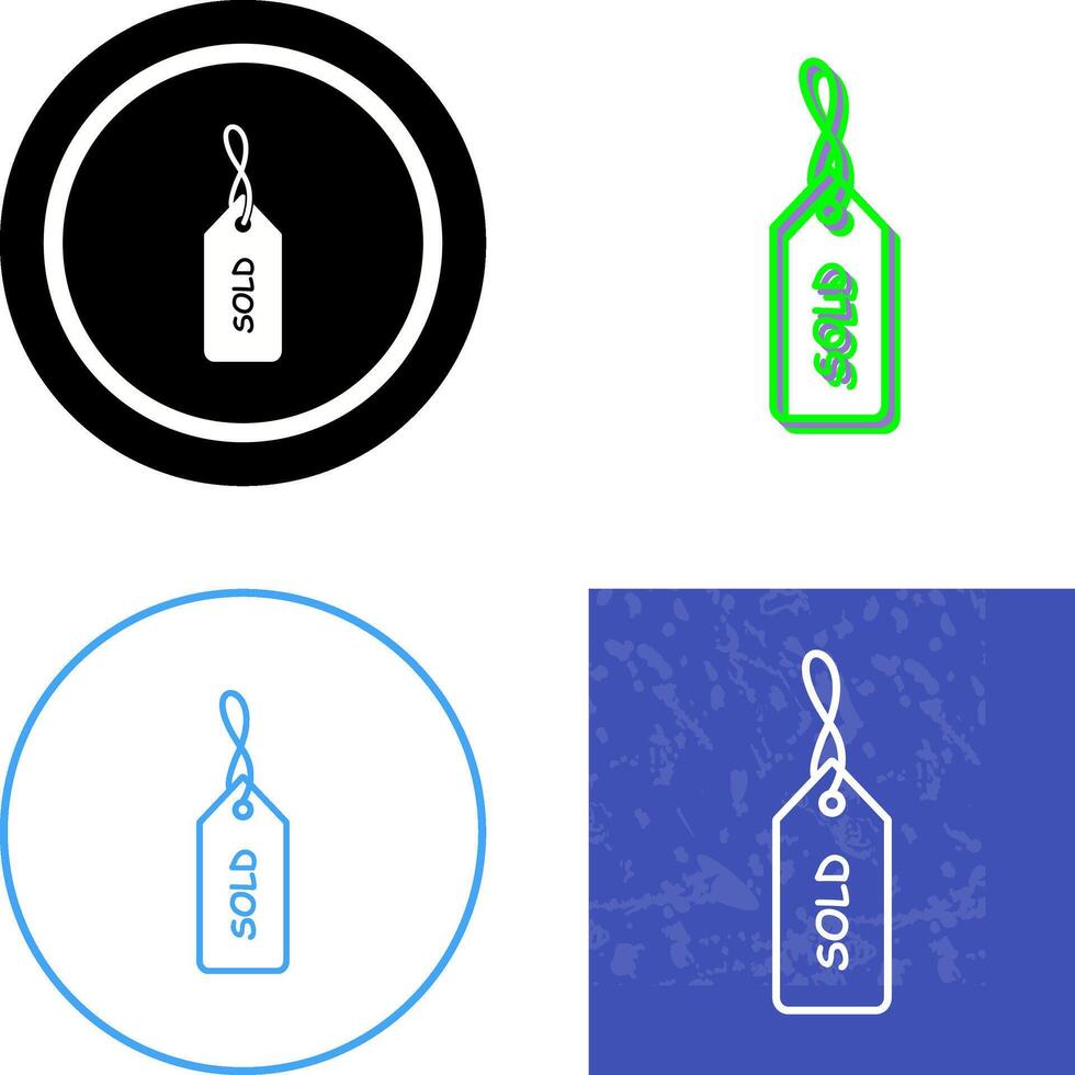 Unique Sold Tag Icon Design vector