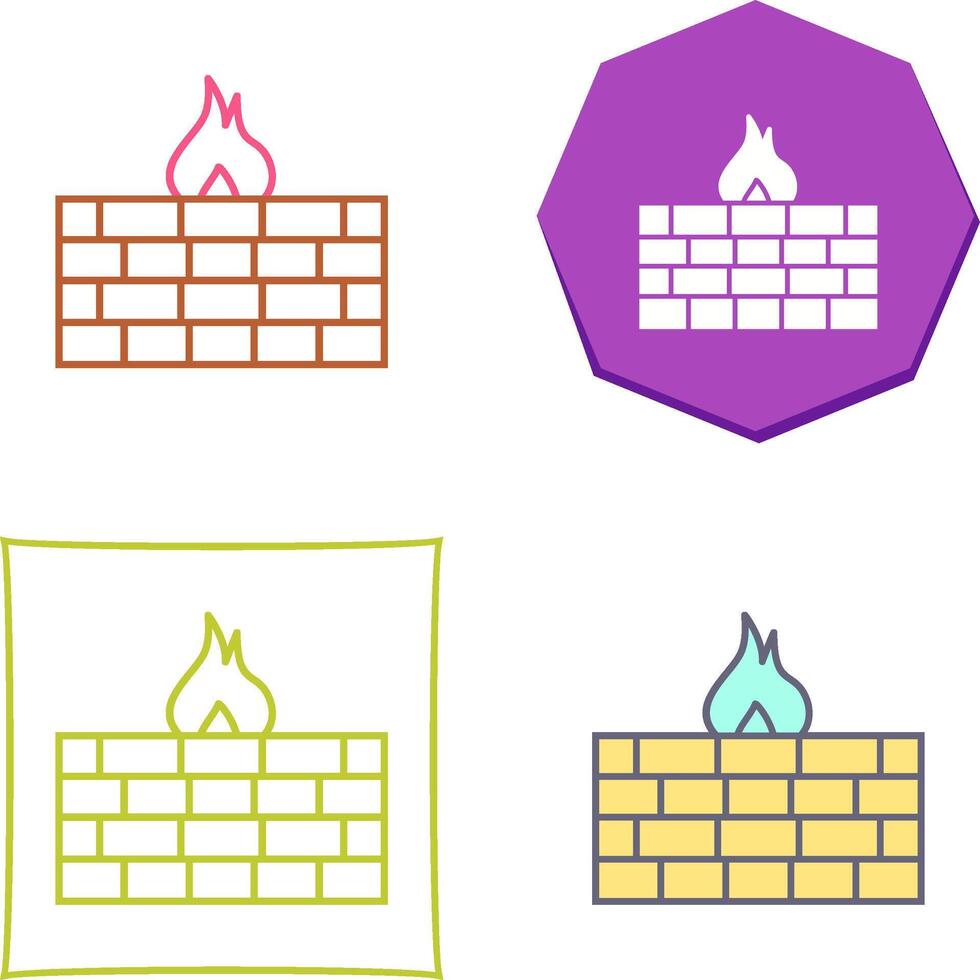 Unique Firewall Icon Design vector
