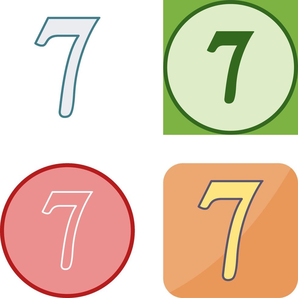 Number Seven Icon Design vector