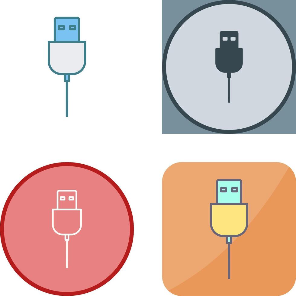 único USB cable icono diseño vector