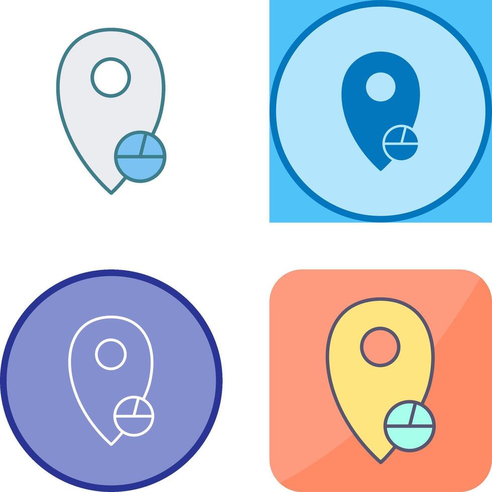 Location Statistics Icon Design vector
