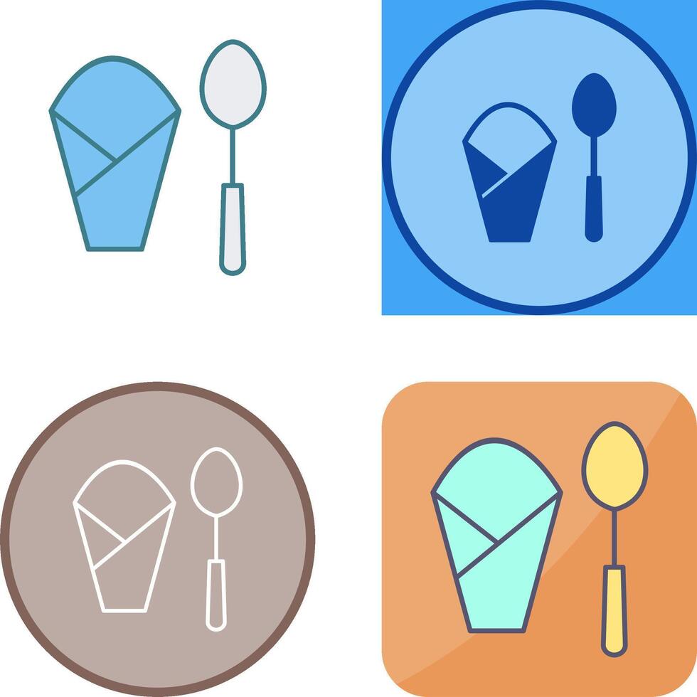 Spoon and Napkin Icon Design vector