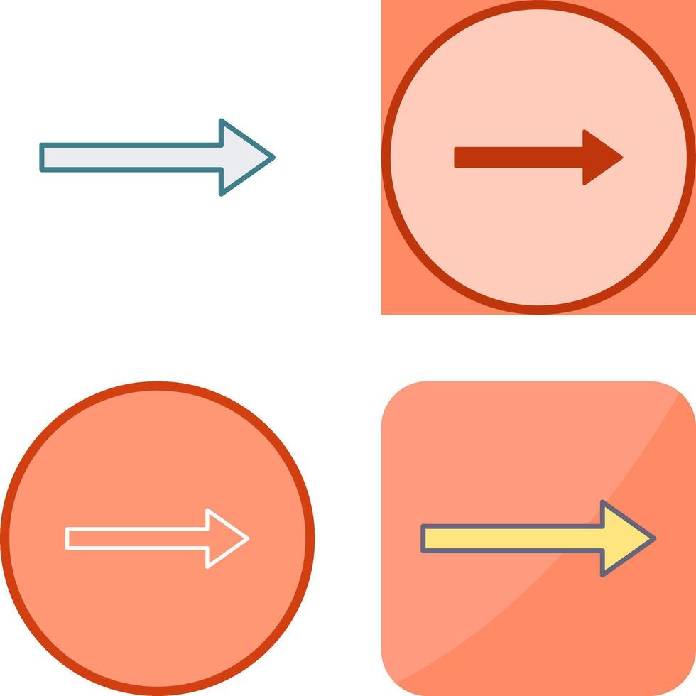 único Derecha flecha icono diseño vector