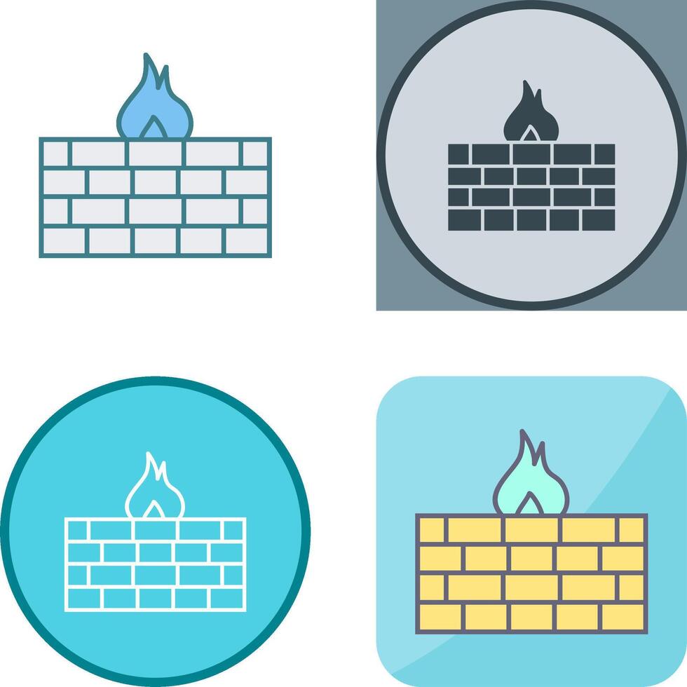Unique Firewall Icon Design vector