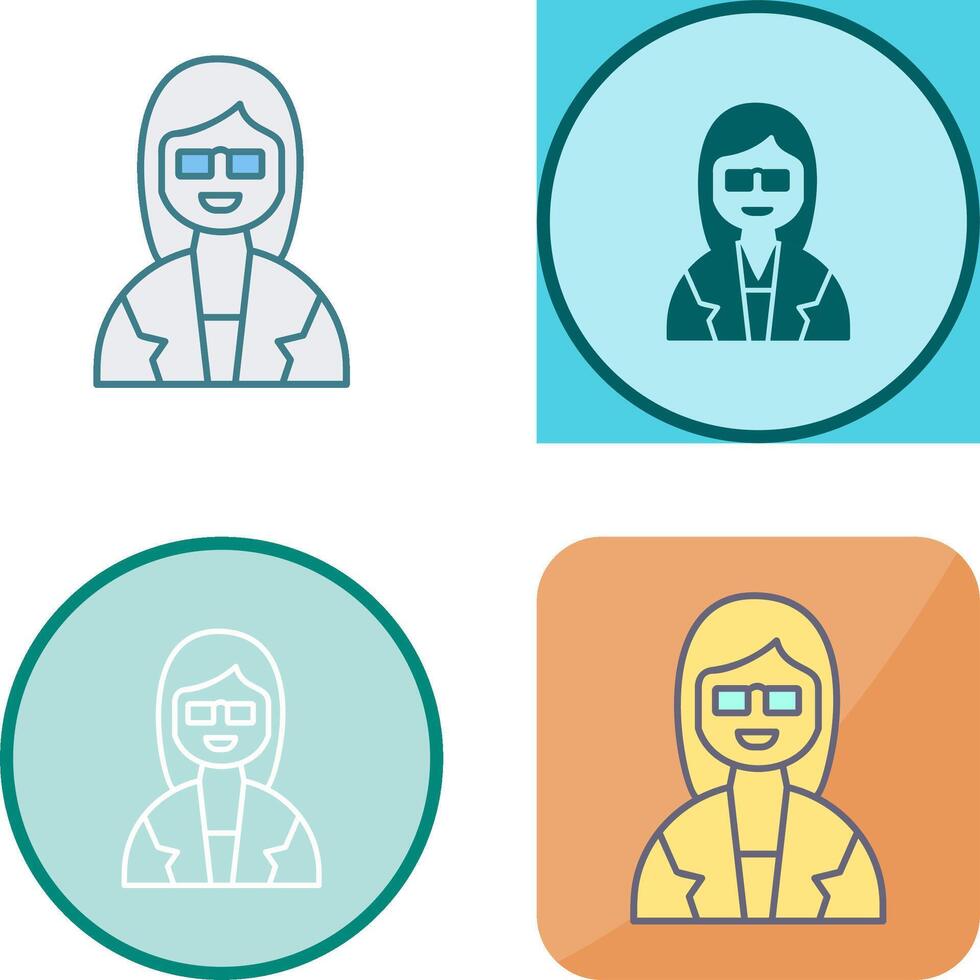 Unique Female Professor Icon Design vector