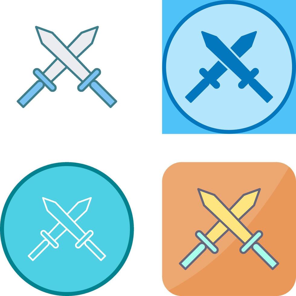 Unique Two Swords Icon Design vector