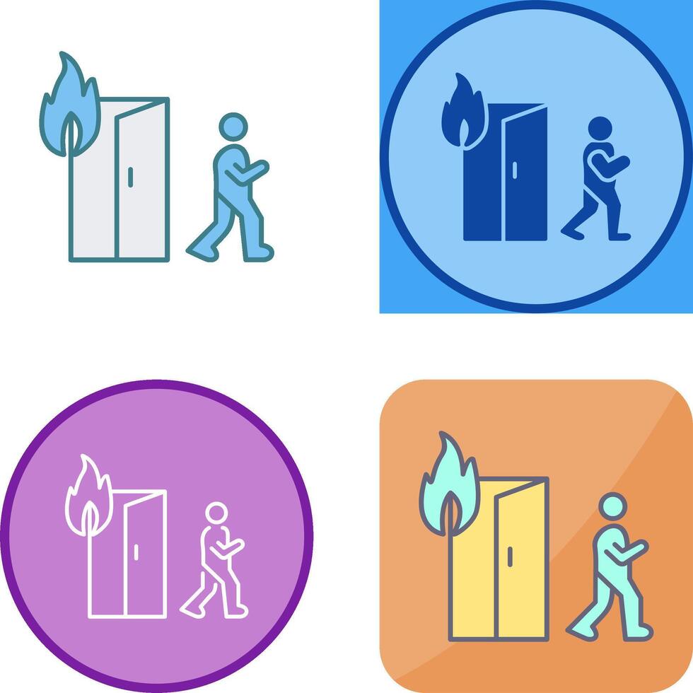 Unique Running from Fire Icon Design vector