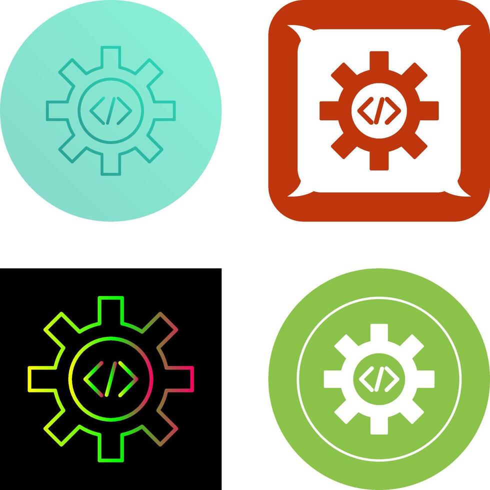 Unique Code Optimization Icon Design vector