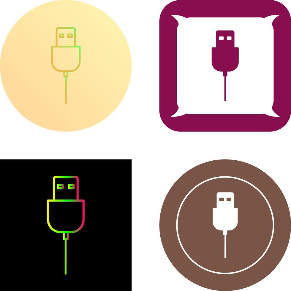 único USB cable icono diseño vector